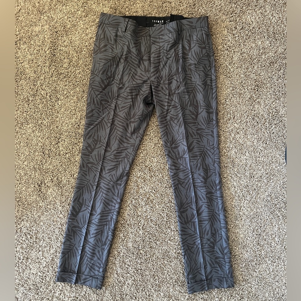 Topman Trousers leaf print